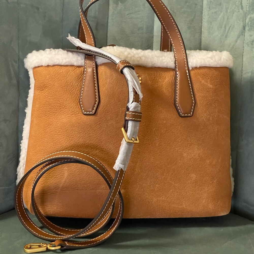 Tory Burch Shearling mini tote w/Crossbody strap - Picture 2 of 3